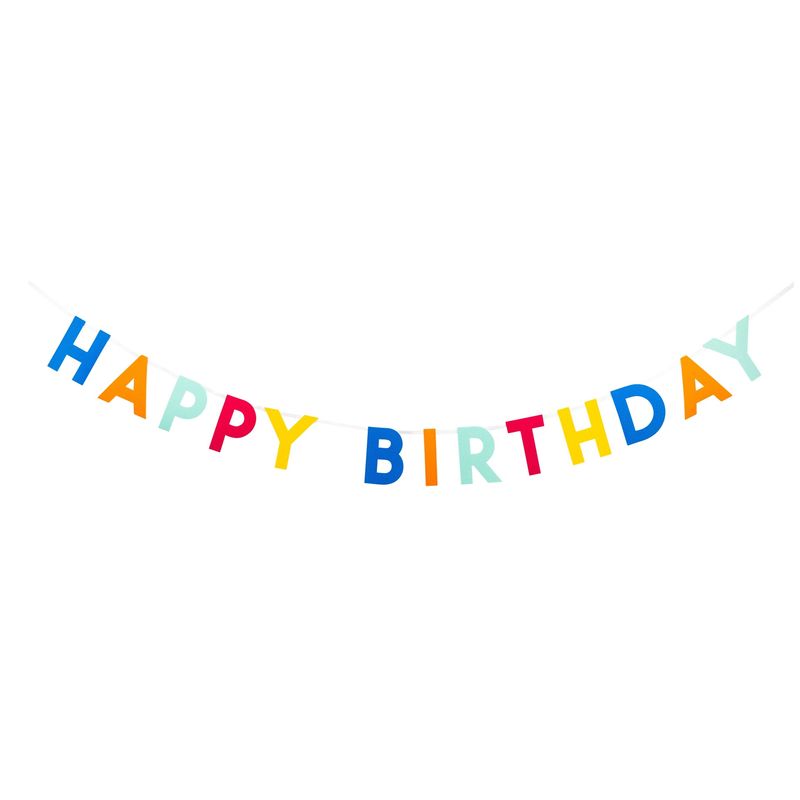 Bright Happy Birthday Felt Banner
