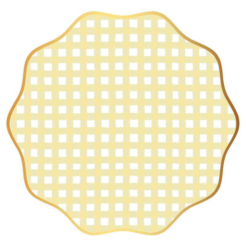 Butter Yellow Gingham Party Plates
