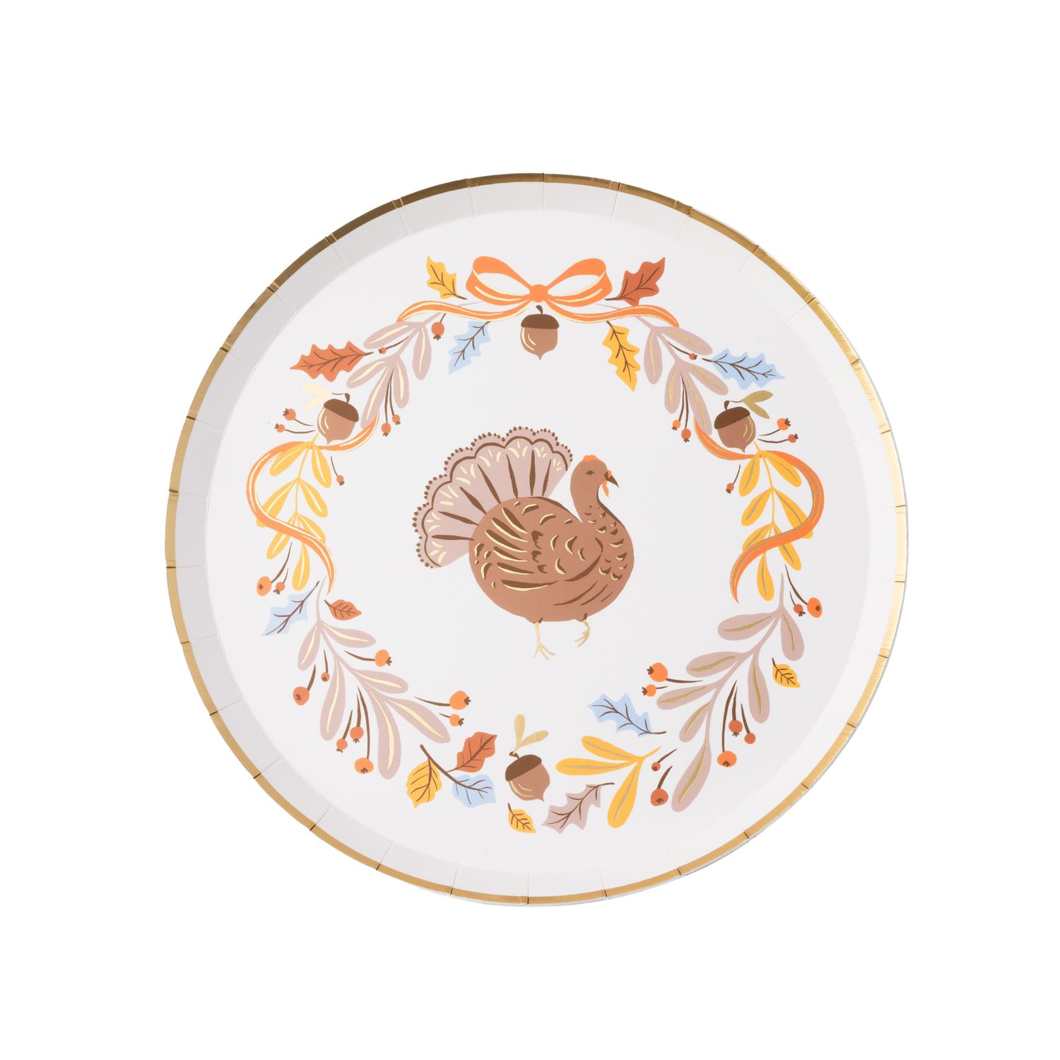 Fall Foliage Turkey Dessert Plates