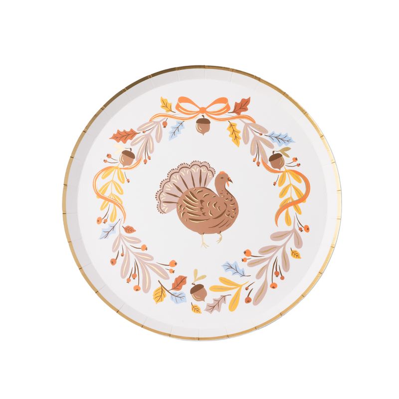 Fall Foliage Turkey Dessert Plates