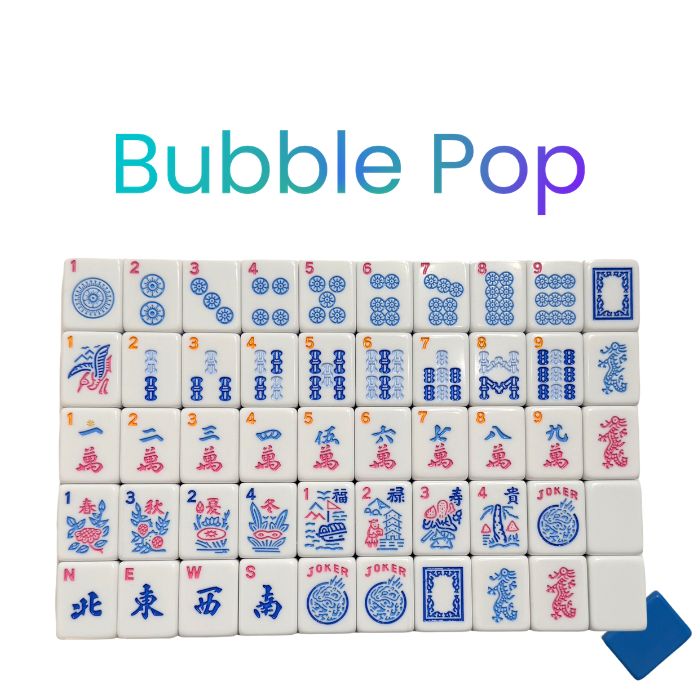 American Mahjong Tile Set - Blue Bubble Pop