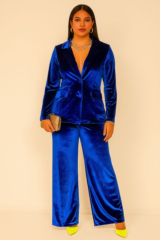 BLU VELVETY SUIT
