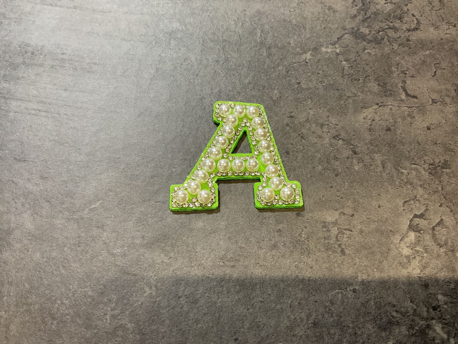 Pearl Letter - Green, Letter: a