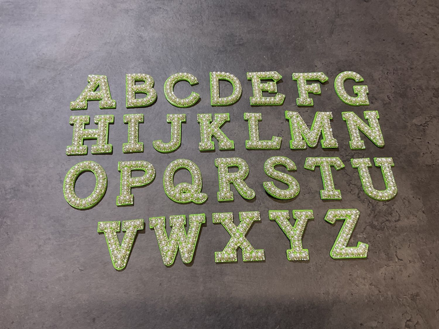 Pearl Letter - Green