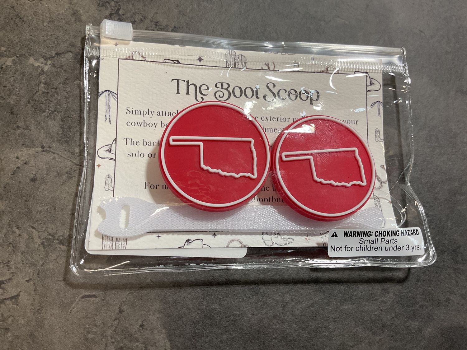 Boot Buttons, Colour: Oklahoma Crimson