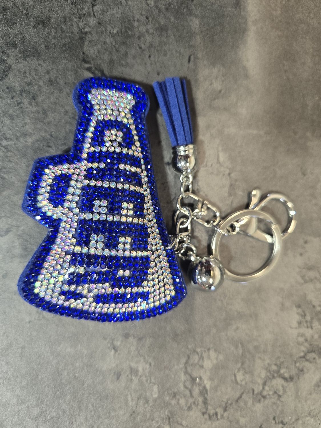 Bling Cheer Megaphone Key Chain, Colour: Blue