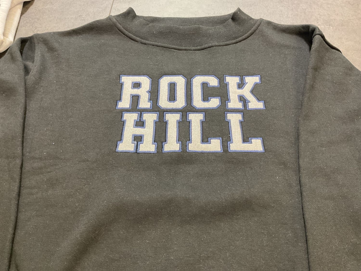 Applique Mock Neck, Design: Rock Hill-navy, Size: Adult XLarge