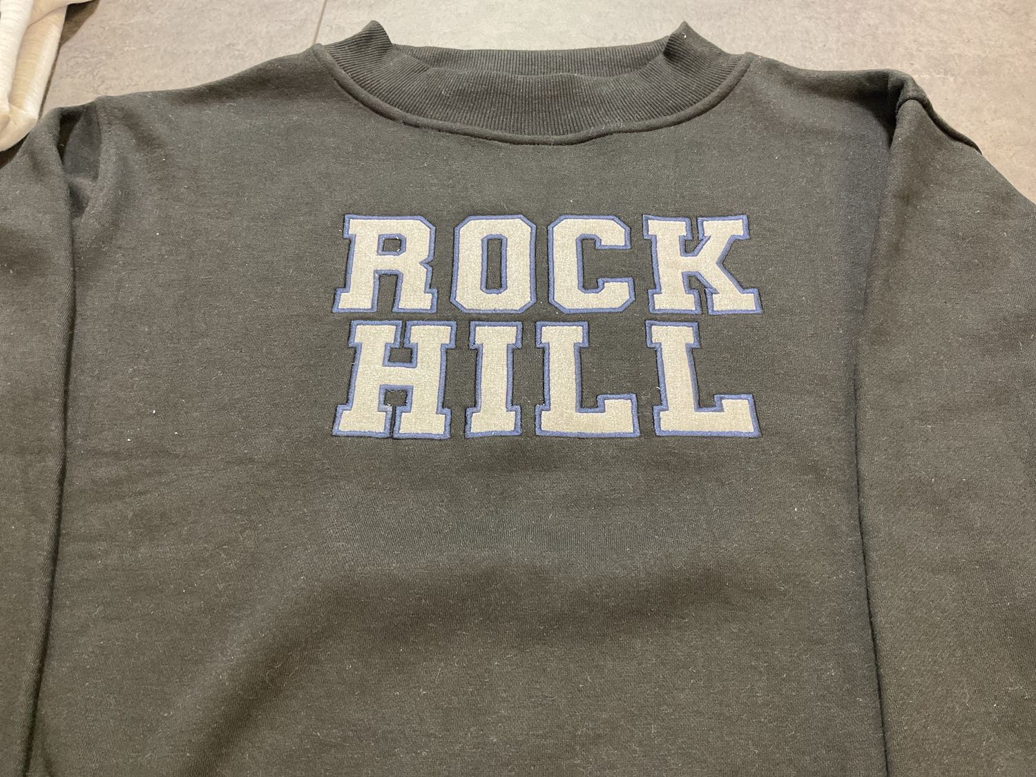 Applique Mock Neck, Design: Rock Hill-navy, Size: Adult XLarge