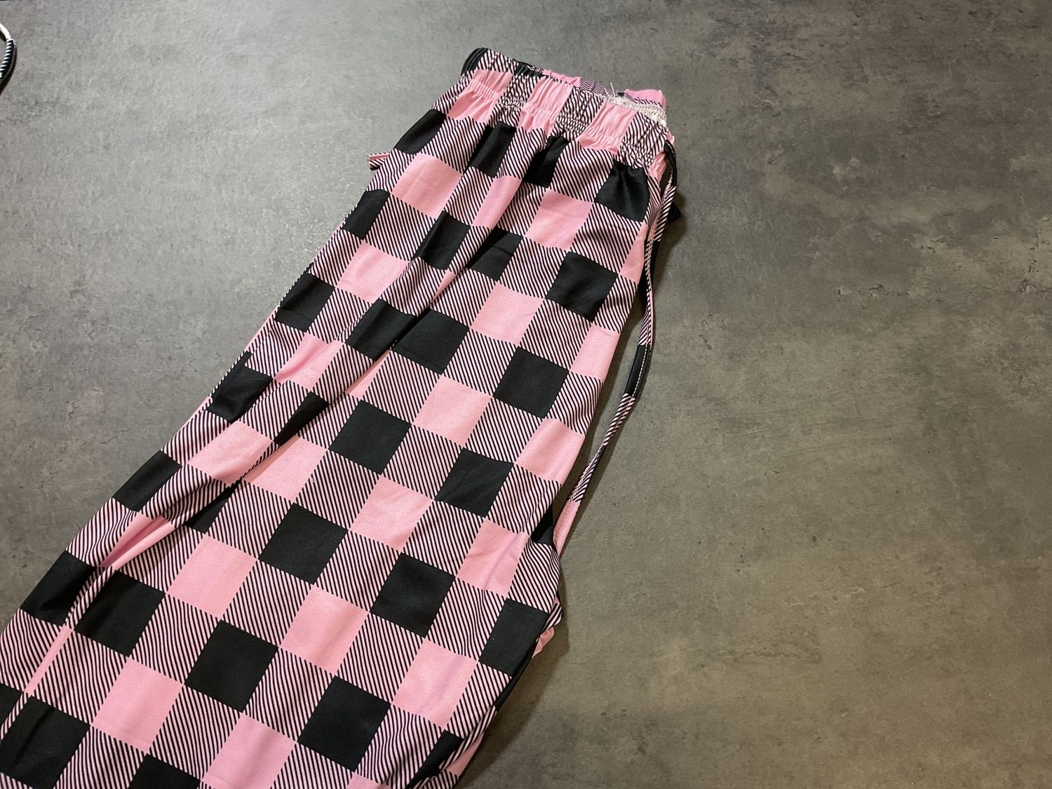 Plain Pajama Pants - Add Customization, Design: Pink/Black, Size: S