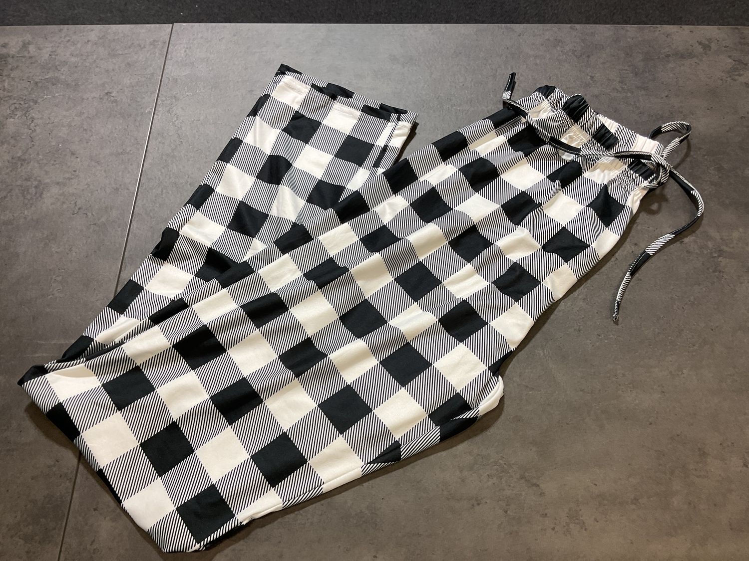 Plain Pajama Pants - Customization, Design: Black/White, Size: S