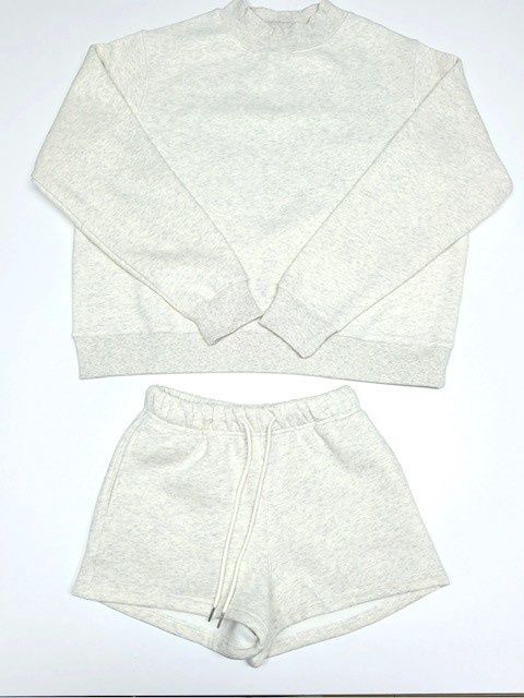 Mock Neck Set, Colour: Heather Grey, Size: Small