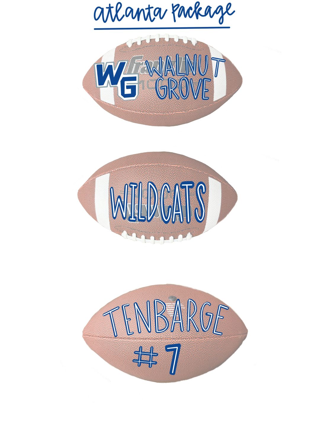 WGHS Painted Football, Design: Basic Atlanta Package