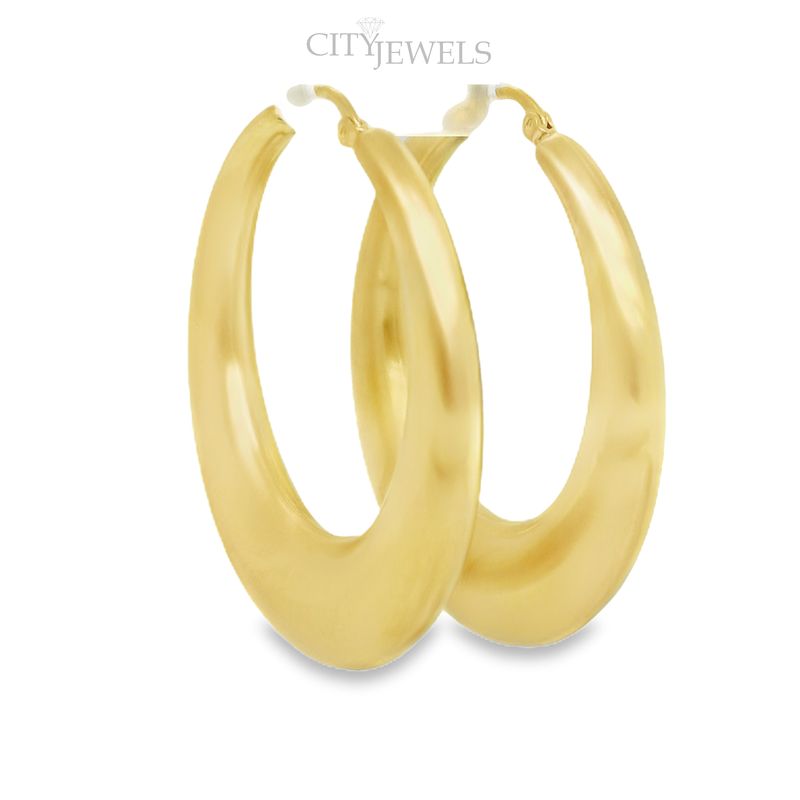 Edelstahl 18ct vergoldet jumbo Hoops Matt elegantes Finish