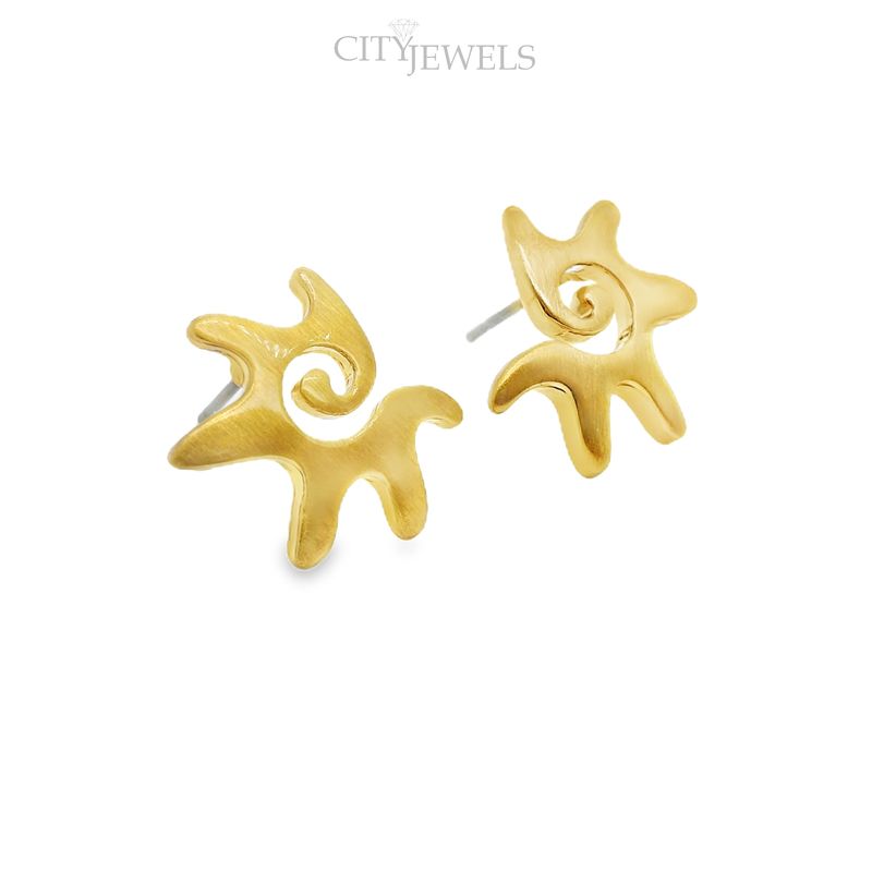 goldfarbene Ohrstecker Spirale