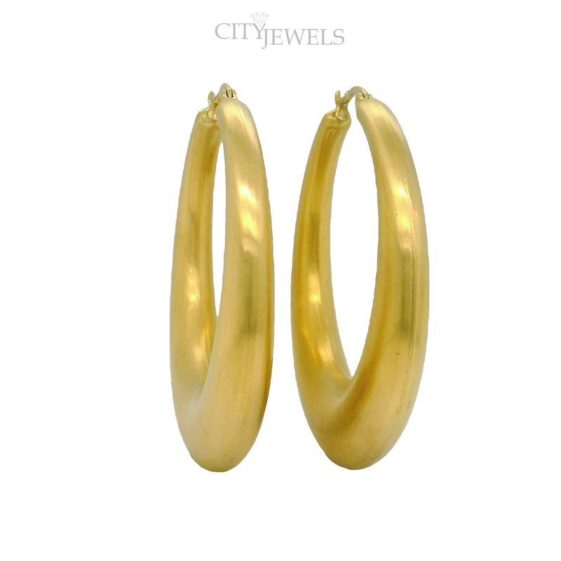 Jumbo Hoops aus mit 18ct vergoldetem Edelstahl, matt mit elegantem Finish, 50mm groß
