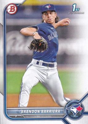 2022 Bowman Draft #BD-21 - Brandon Barriera FBC - Toronto Blue Jays