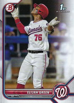 2022 Bowman Draft #BD-23 - Elijah Green FBC - Washington Nationals
