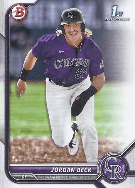 2022 Bowman Draft #BD-34 - Jordan Beck FBC - Colorado Rockies