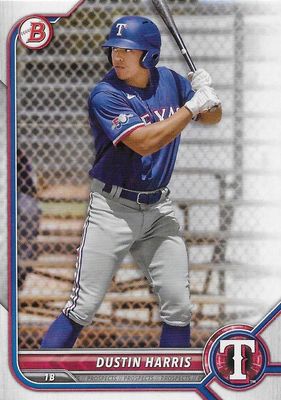 2022 Bowman Draft #BD-41 - Dustin Harris - Texas Rangers