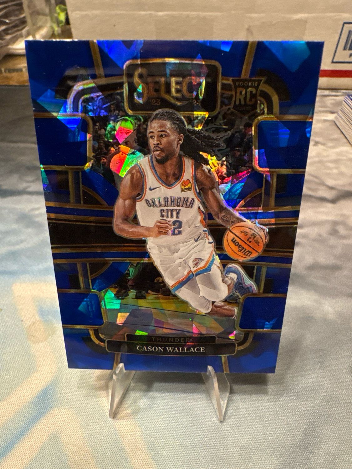 23-24 Select Basketball Cason Wallace RC Cracked Ice Prizm Oklahoma City Thunder