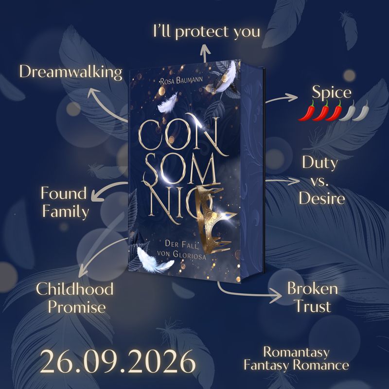VORBESTELLUNG »Consomnio - Der Fall von Gloriosa« (Signiertes Hardcover mit Prägestempel, Charakterkarten und Page-Overlays)