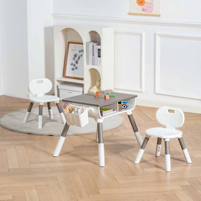 Kinderstoeltje met tafel ,Tafel en stoel voor peuter ,Verstelbare kinderset ,Speeltafel kind ,Opbergvak tafel kinderen ,Ergonomisch kindermeubilair ,Multifunctionele kindertafel ,Leerstoel