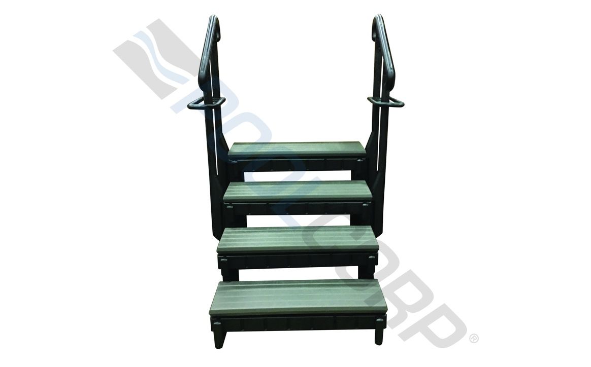 36&quot; Gray 4 Tread Signature Spa Steps with Black Frame
