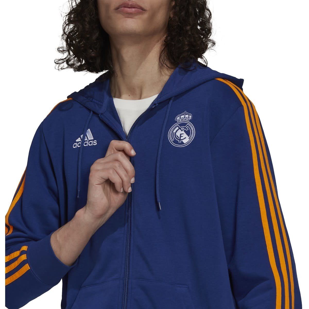 REAL MADRID 21/22 3-STRIPES FULL-ZIP HOODIE (BLUE)