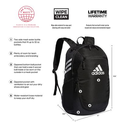 adidas backpack gym sack and water bottle All Blacks Gymsack 24/25 by The USA Stadium backpack by adidas is a sporty and versatile accessory designed to keep up with your active lifestyle Water Bottle Compartment - Backpacks