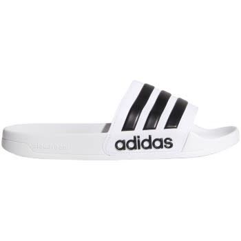 ADILETTE SHOWER SANDALS (WHITE/BLACK)
