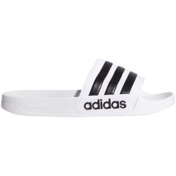ADILETTE SHOWER SANDALS (WHITE/BLACK)