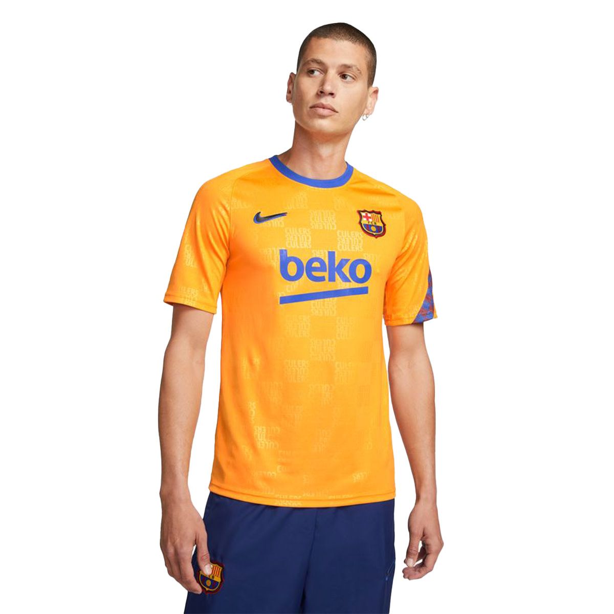 FC BARCELONA 21/22 PREMATCH JERSEY (ORANGE/BLUE)