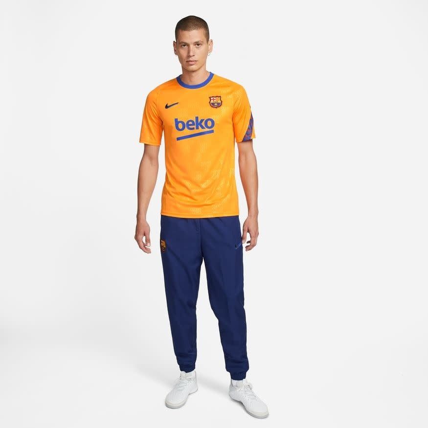 FC BARCELONA 21/22 PREMATCH JERSEY (ORANGE/BLUE)