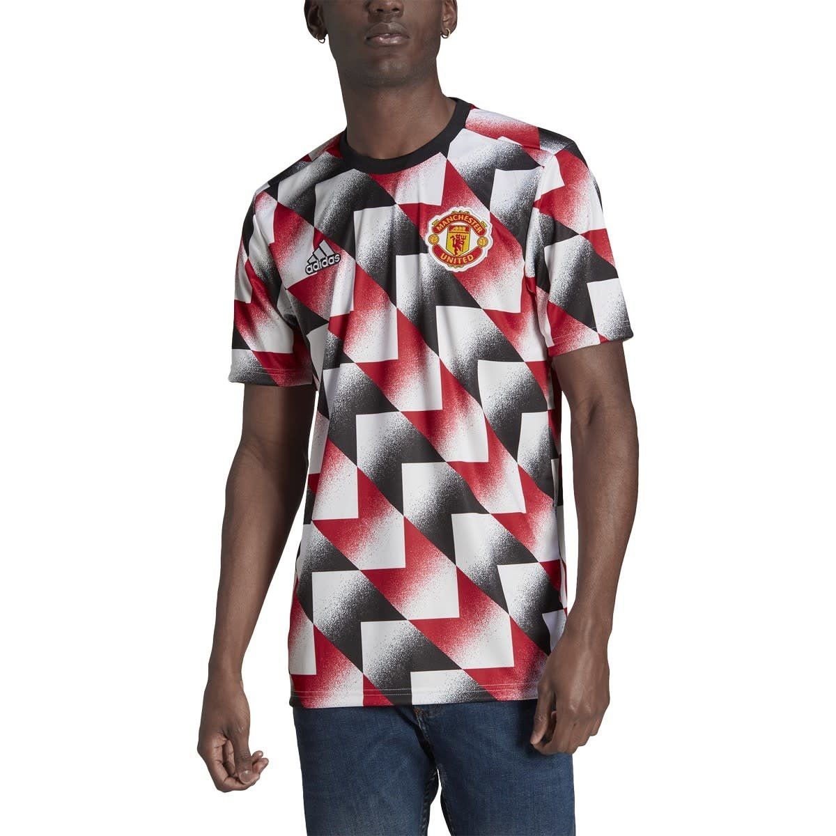 MANCHESTER UNITED 22/23 PREMATCH JERSEY (WHITE/BLACK/RED)