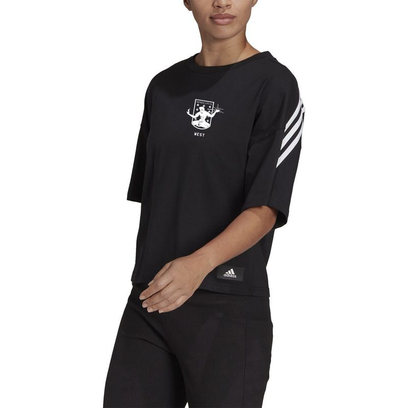 SPORTSWEAR 3STRIPE CROP TEE WOMEN (DCFC) (BLACK)