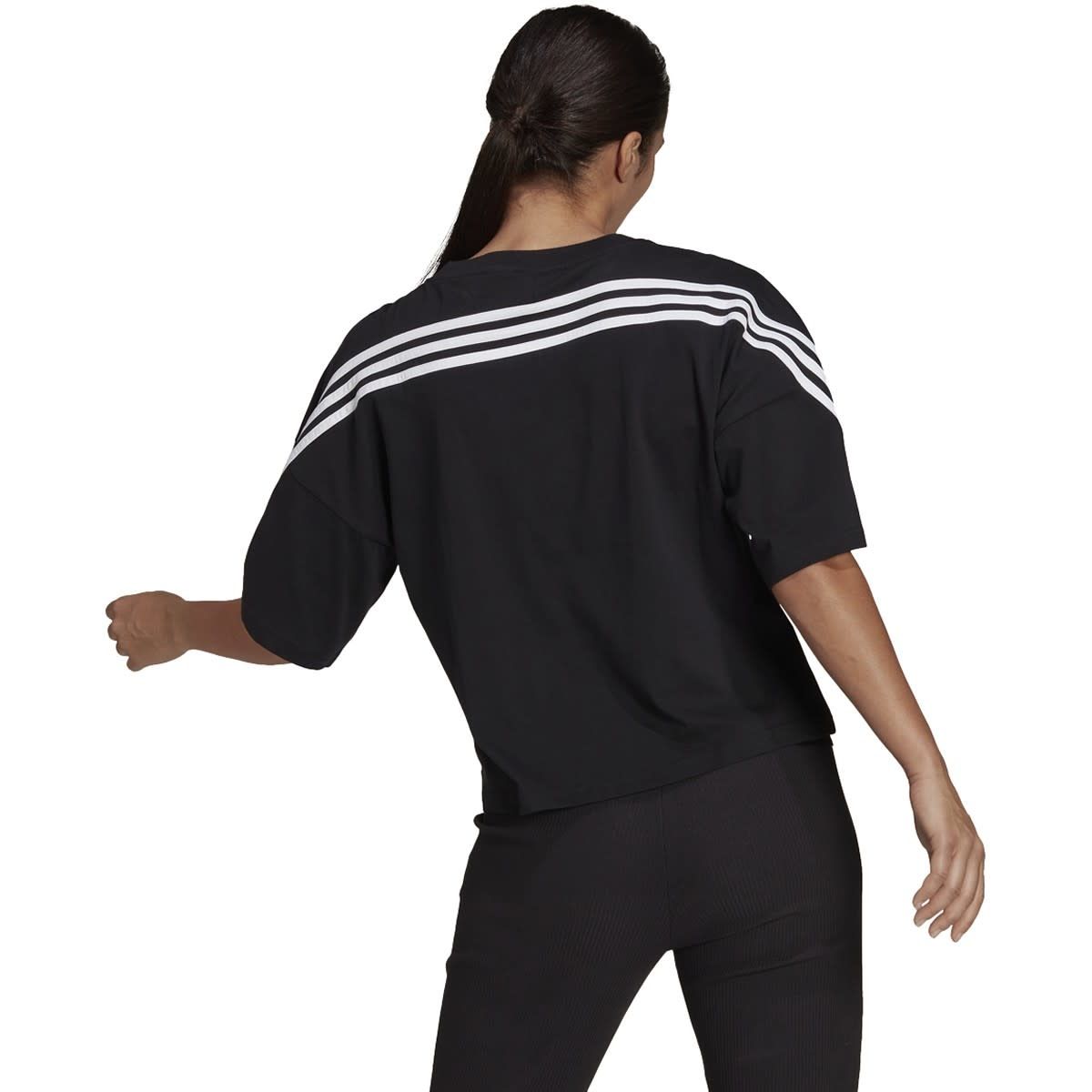 SPORTSWEAR 3STRIPE CROP TEE WOMEN (DCFC) (BLACK)