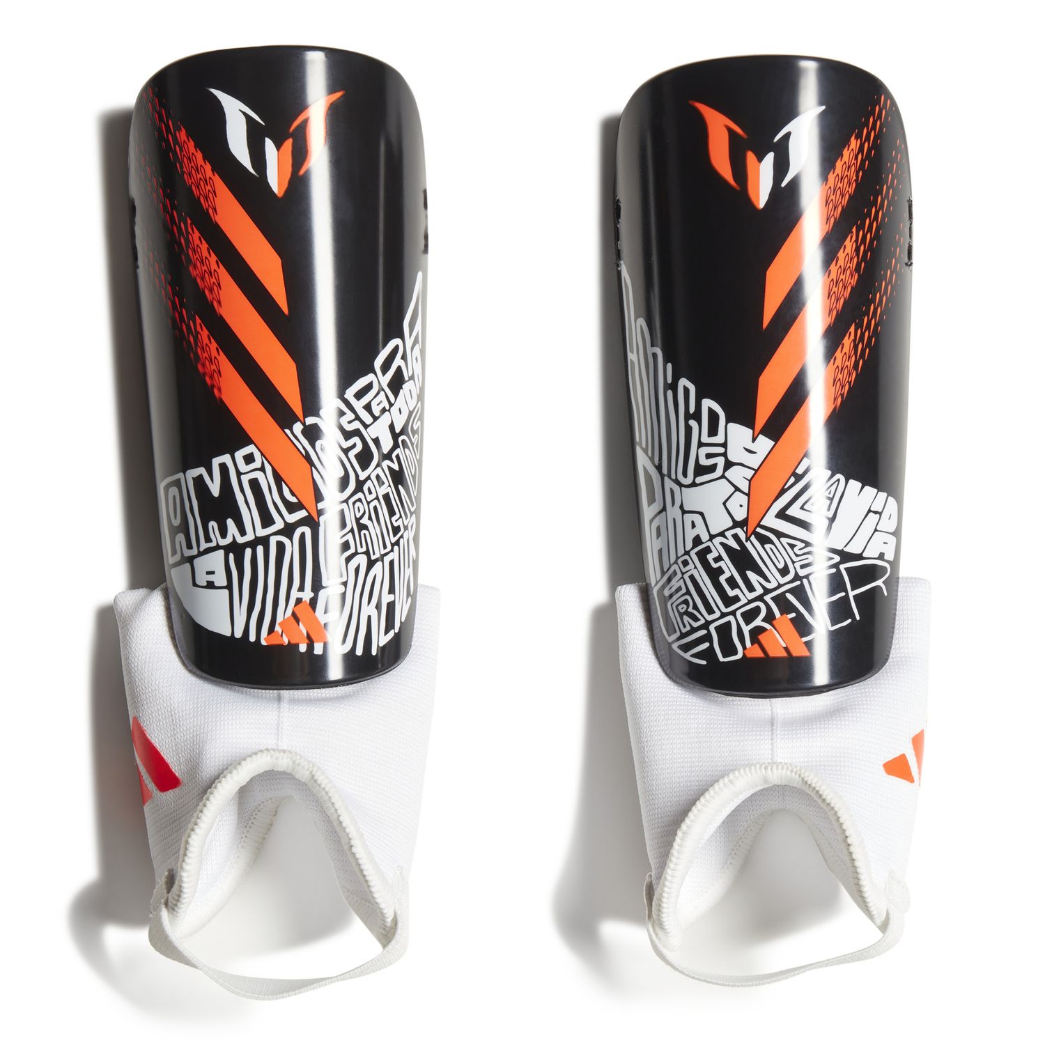 MESSI MATCH JUNIOR SHIN GUARDS (BLACK/WHITE/ORANGE)