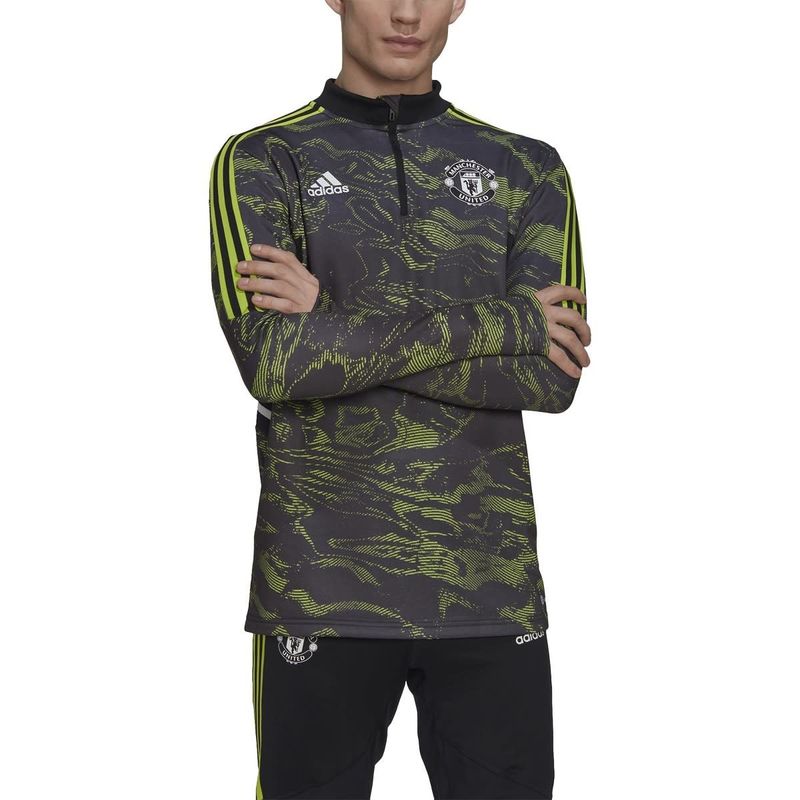 MANCHESTER UNITED 22/23 CONDIVO 22 TRAINING TOP (BLACK/LIME)