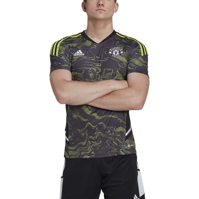 MANCHESTER UNITED 22/23 CONDIVO 22 TRAINING JERSEY (BLACK/LIME)