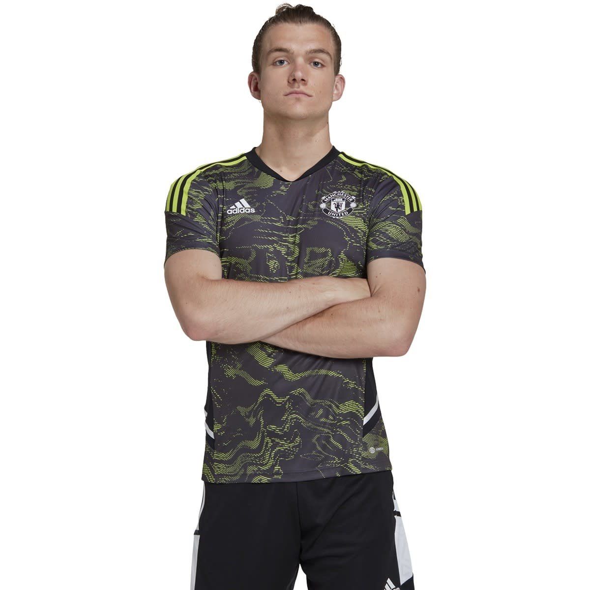MANCHESTER UNITED 22/23 CONDIVO 22 TRAINING JERSEY (BLACK/LIME)