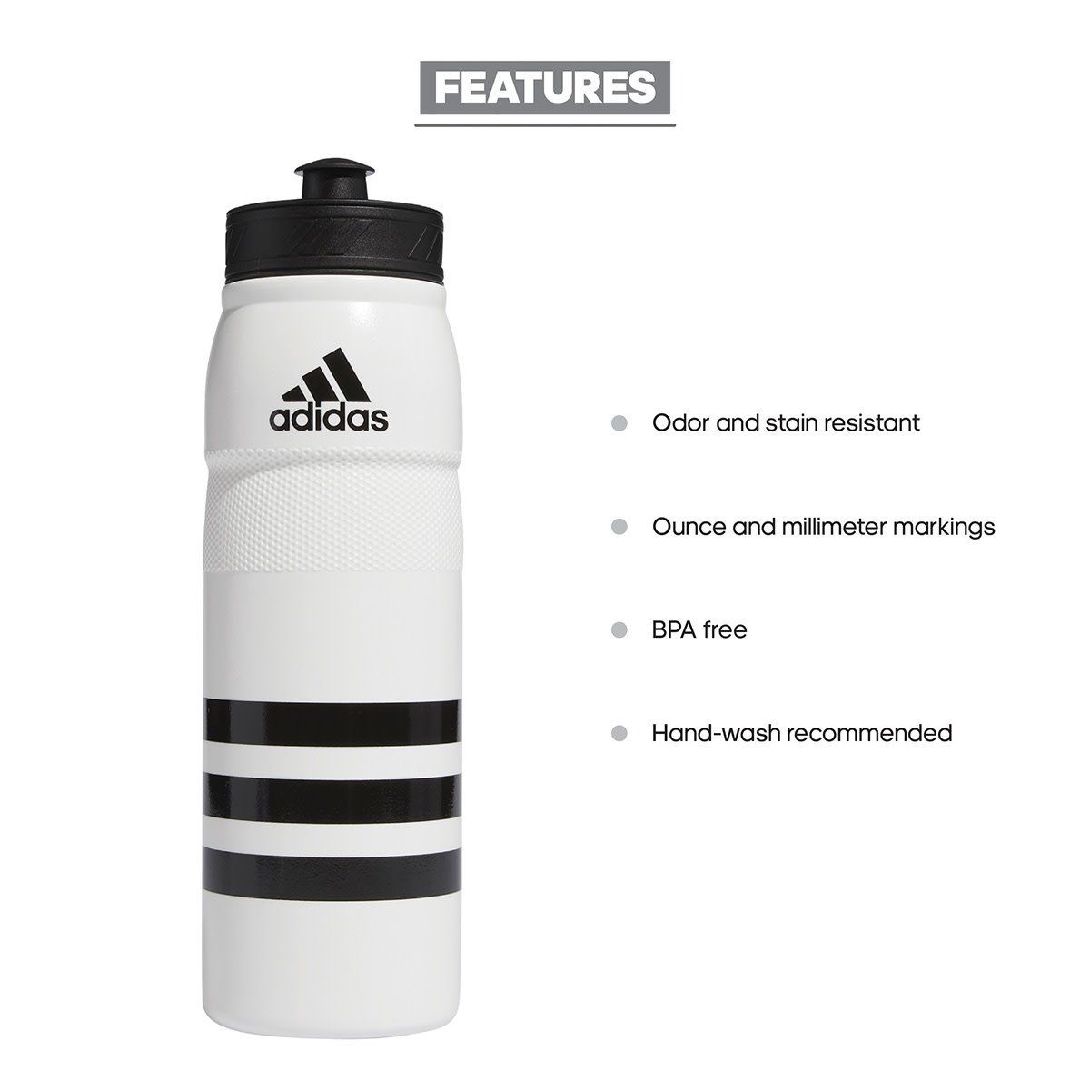 STADIUM WATER BOTTLE (WHITE/BLACK)