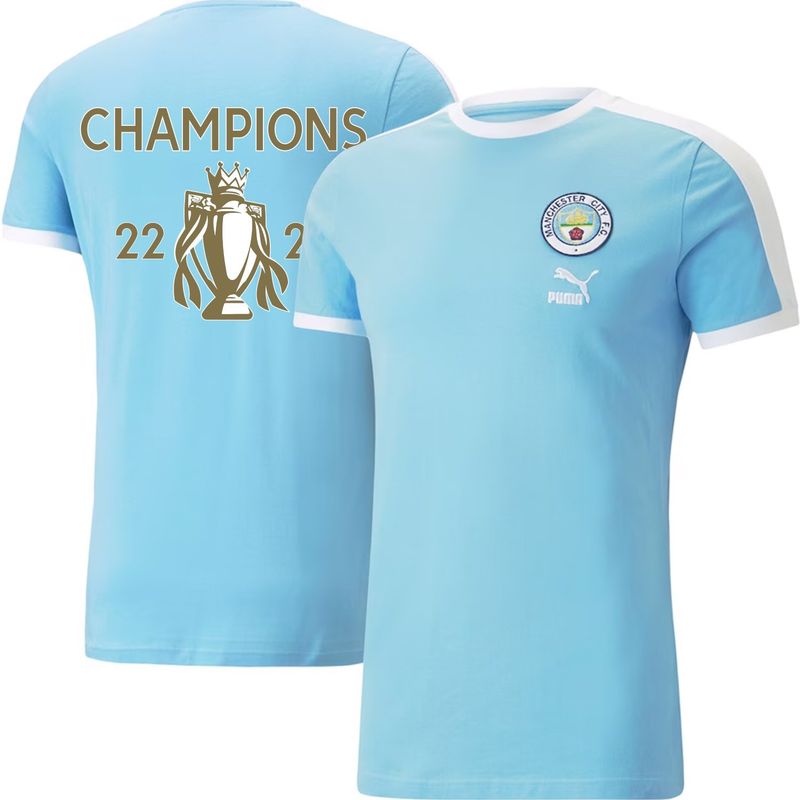 MANCHESTER CITY 22/23 FTBLHERITAGE T7 CHAMP TEE (BLUE/WHITE)
