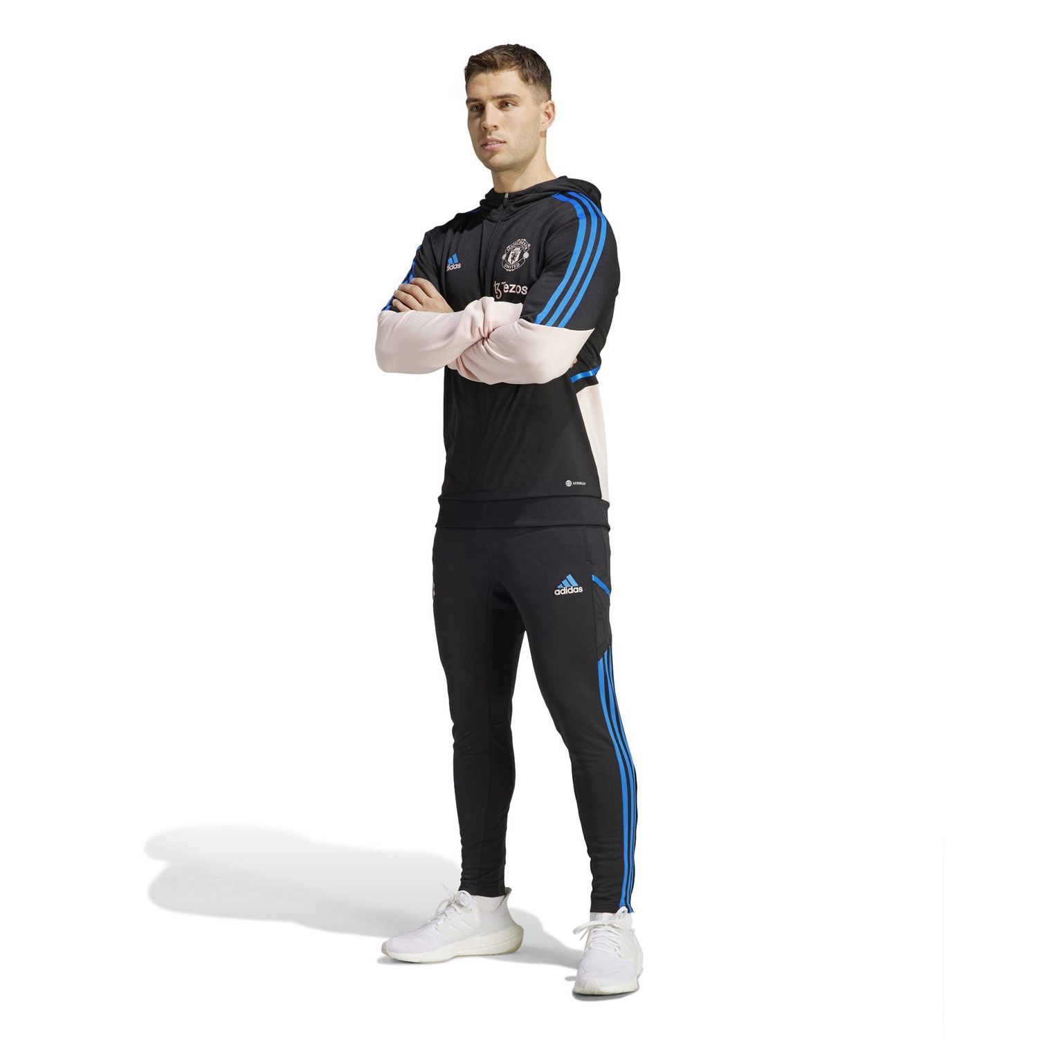 MANCHESTER UNITED 22/23 HOODED TRACK TOP (BLACK/PINK)