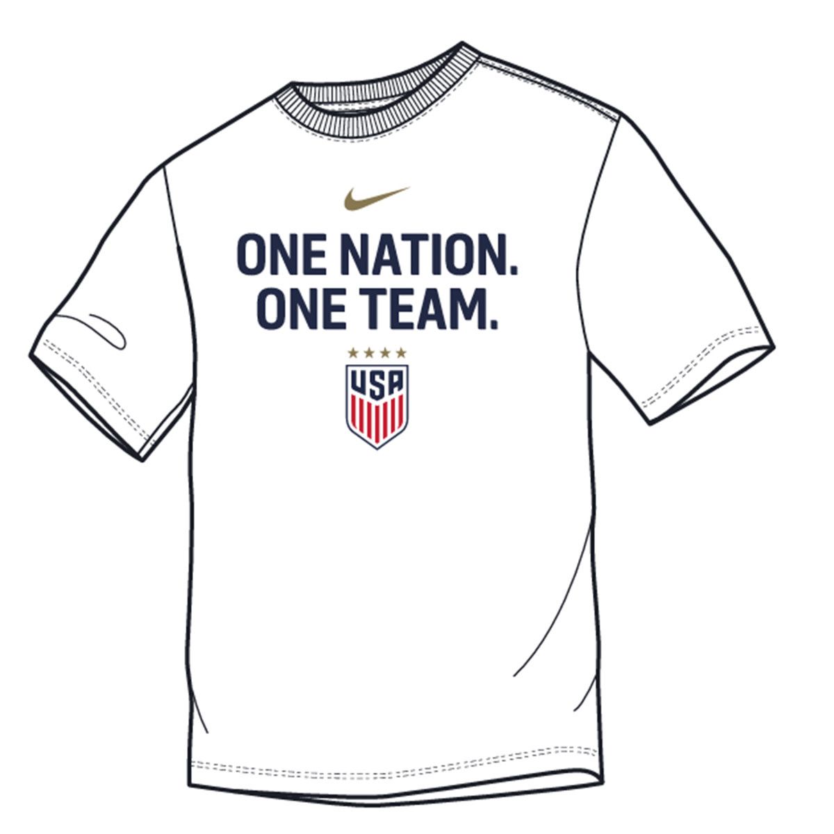 USA 2023 USWNT CORE SS TEE YOUTH (WHITE)