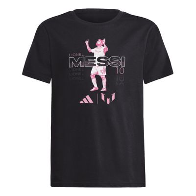 MESSI CELEBRATION GRAPHIC TEE YOUTH (BLACK/PINK)