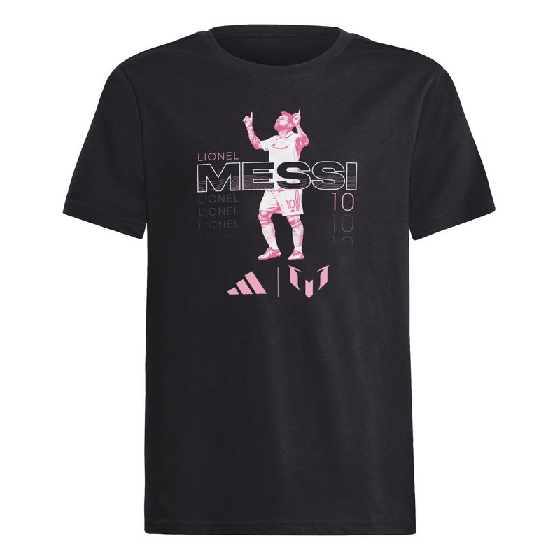 MESSI CELEBRATION GRAPHIC TEE YOUTH (BLACK/PINK)