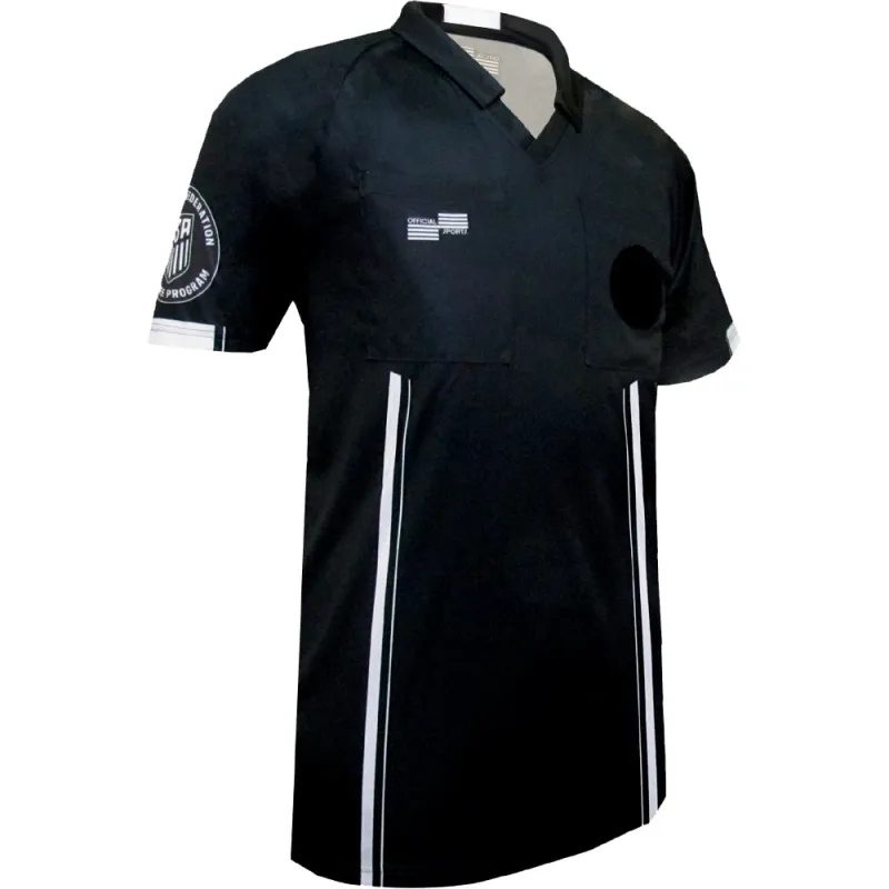 USSF ECONOMY SS REFEREE JERSEY (BLACK)