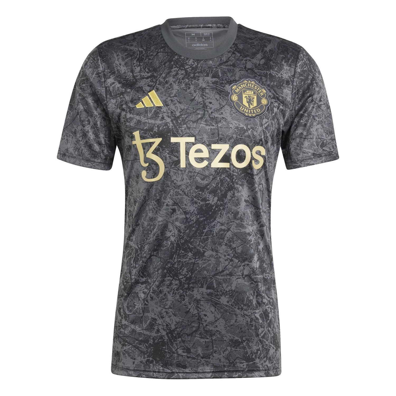 MANCHESTER UNITED 23/24 STONE ROSES PREMATCH JERSEY (BLACK/GOLD)