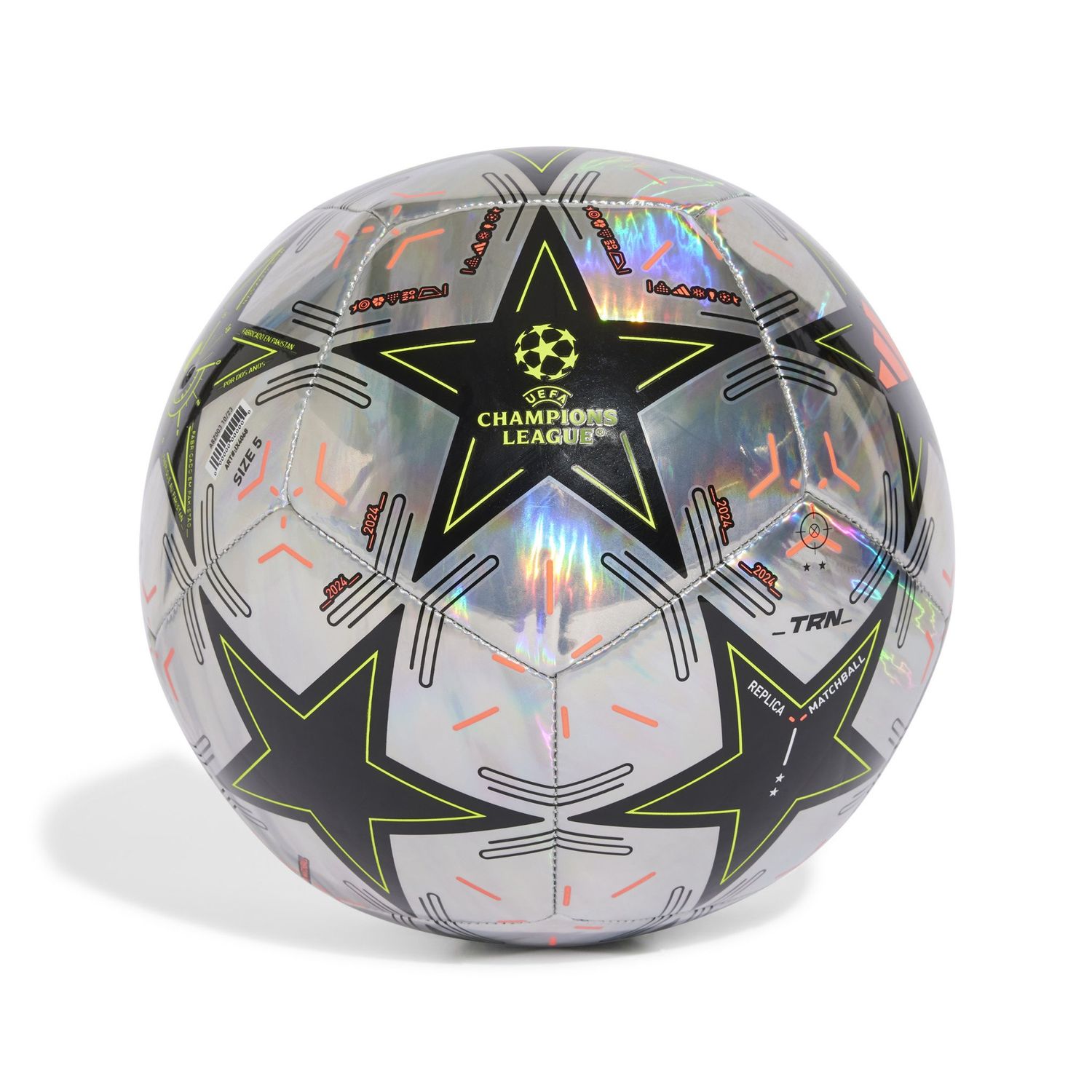 UCL 24/25 TRAINING FOIL BALL (SILVER/BLACK)