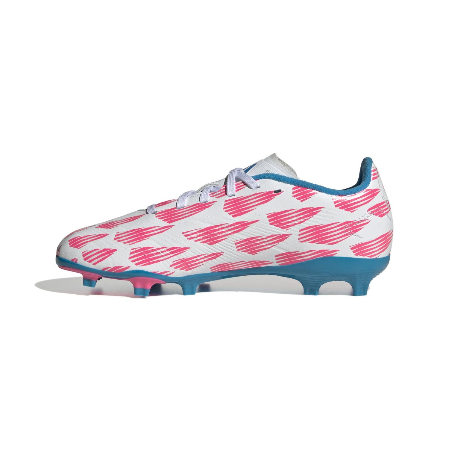 PREDATOR LEAGUE FG JR (WHITE/PINK/BLUE)